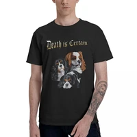 goth death is certain cute dog mens t shirts vintage tees short sleeve o neck t shirts pure cotton plus size 4xl 5xl clothes