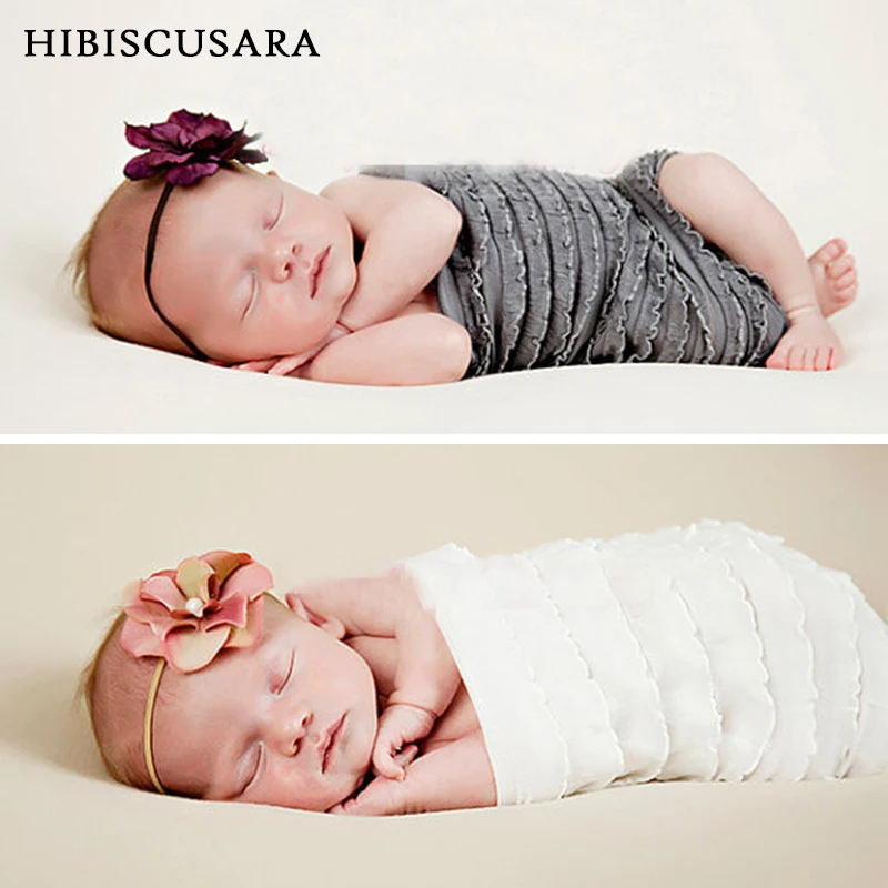 Ruffles Baby Photo Wraps Blanket Big Size Infant Photo Shoot Backdrop Background Foldes Cloth Swaddle Basket Filler