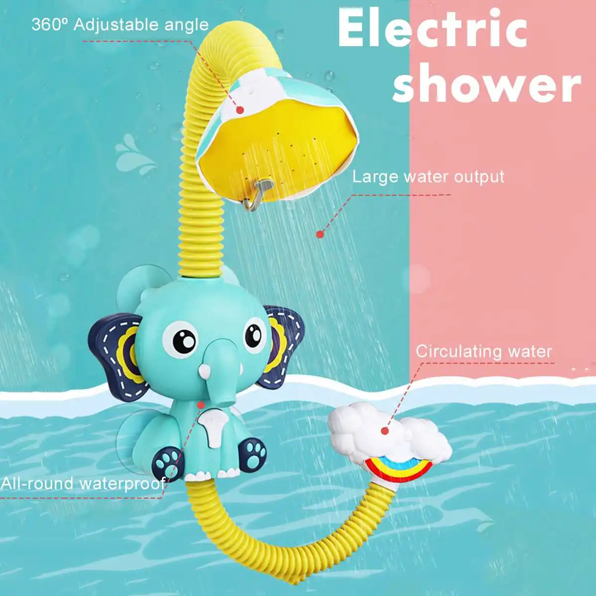 

Детская игрушка для Ванной Электрический мультяшный душ слон распылитель воды игрушки смеситель ванная комната Развивающая игра для детей