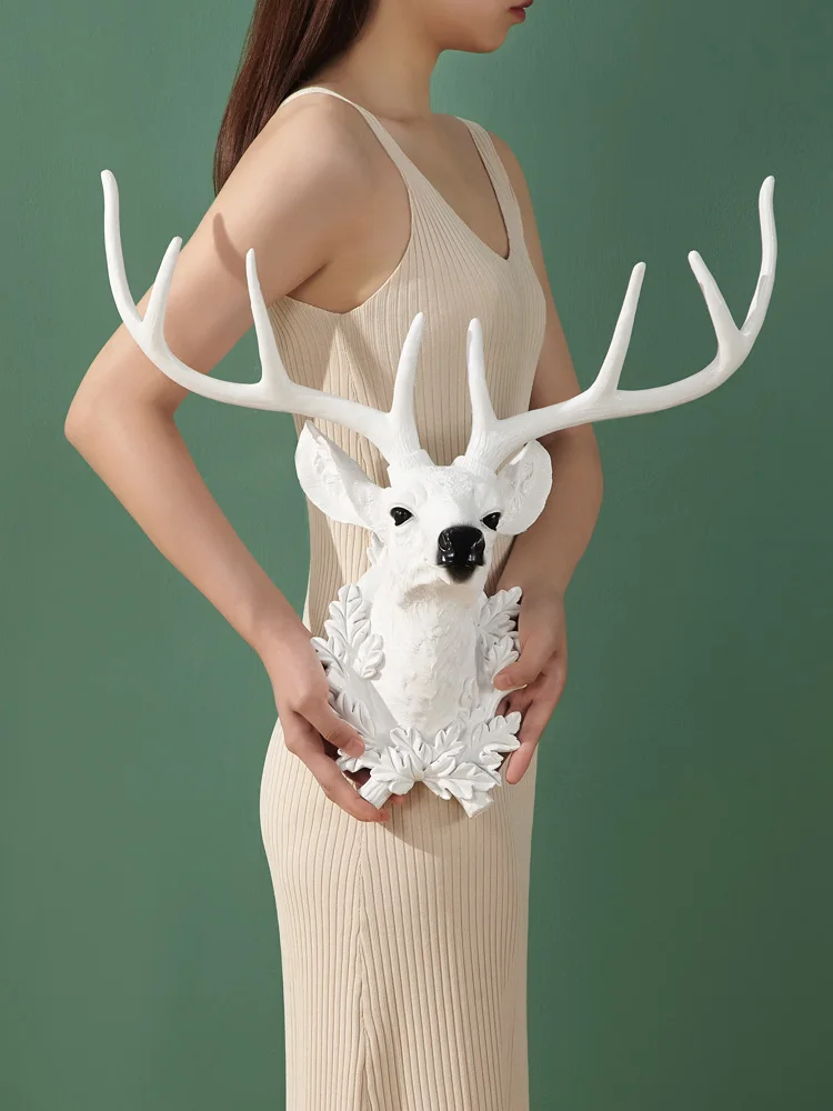 

[HHT] Nordic 3D Deer Head Lucky Wall Hanging Pendant Sika Deer Animal Home Wall Decoration Living Room Creative Background