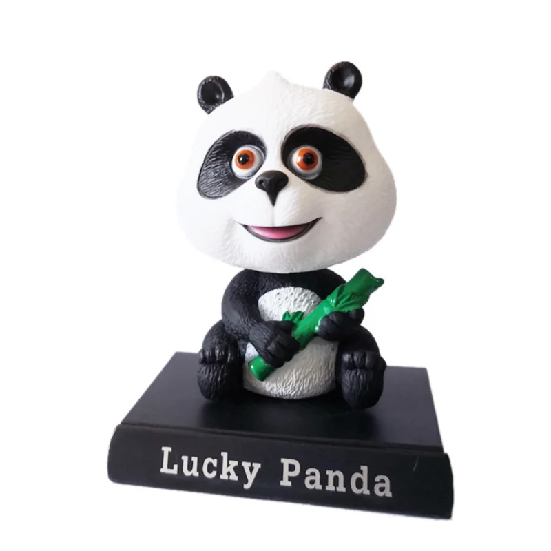 

Cute Pet National Treasure Giant Panda Baby Shake Head Doll Toys Cartoon Car Ornament Car Interior Products Cake Decoration