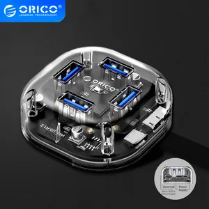 ORICO 47 портов USB3.0 концентратор прозрачный высокоскоростной с микро USB интерфейсом питания usb-хаб Поддержка OTG для MacWindowsLinux