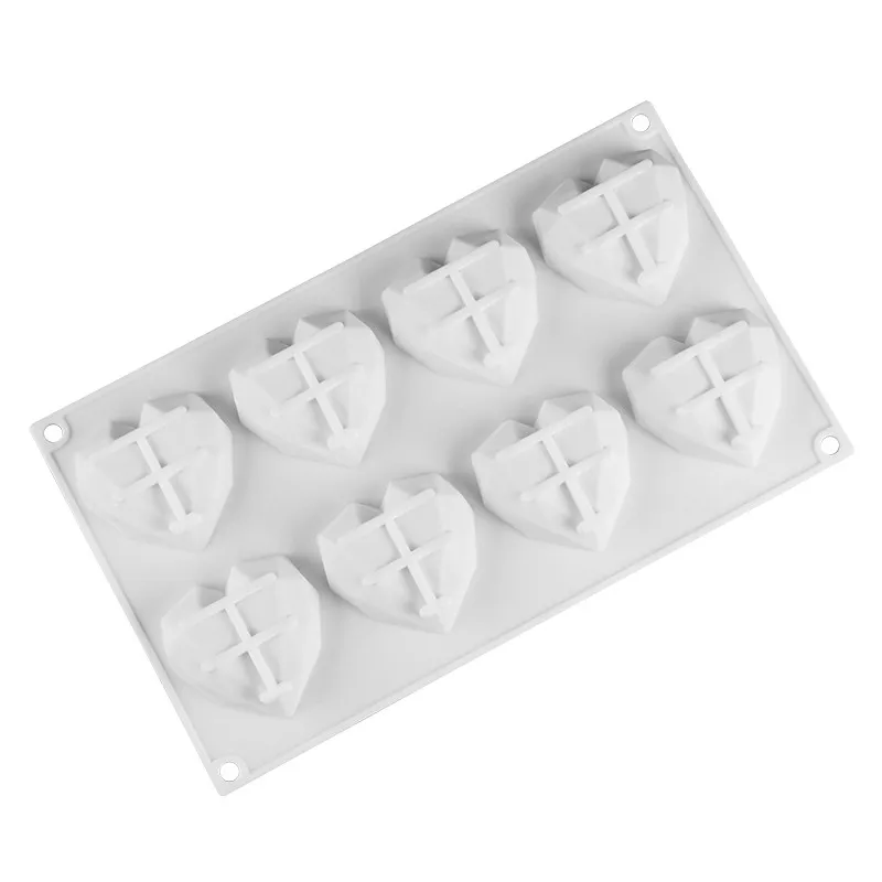 Силиконовая форма для мыла FUNBAKY 6 полостей бриллиантовое сердце изготовления