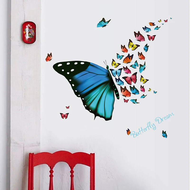 

Butterfly Self-adhesive Wall Sticker Living room entrance glass window freezer decoration PVC Removable mural