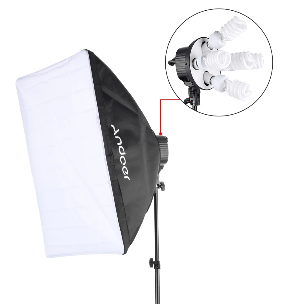 Софтбокс Andoer для фото-и видеосъемки комплект освещения фотооборудование Лампа