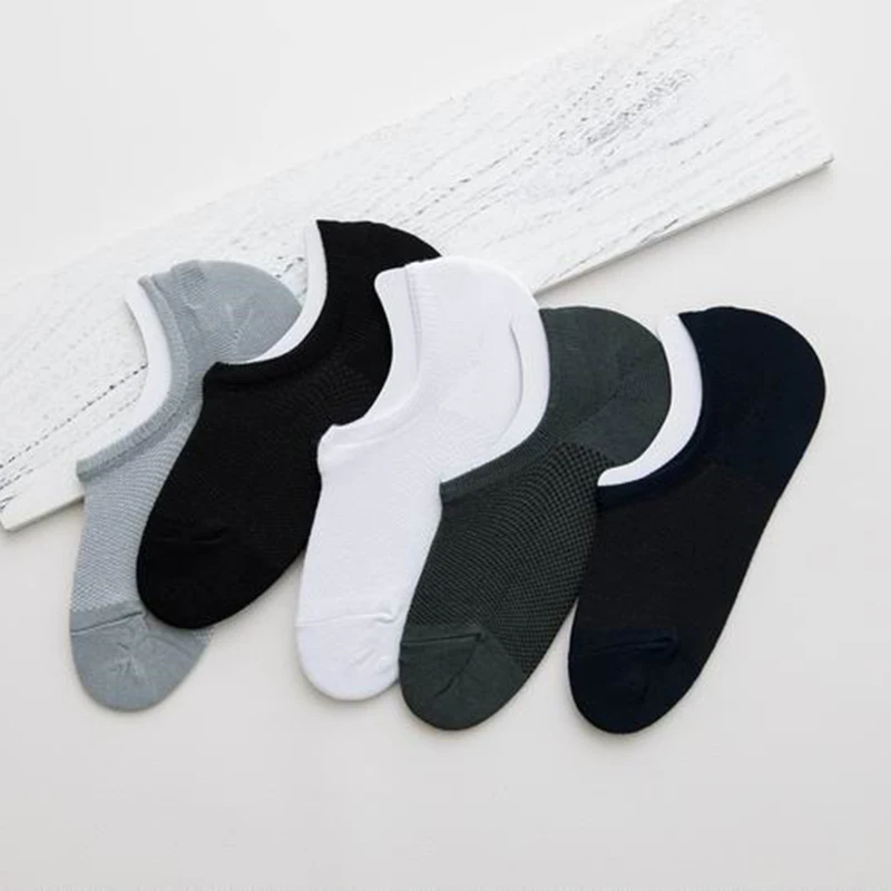 Носки мужские короткие из бамбукового волокна сетчатые невидимые дышащие 10 пар |