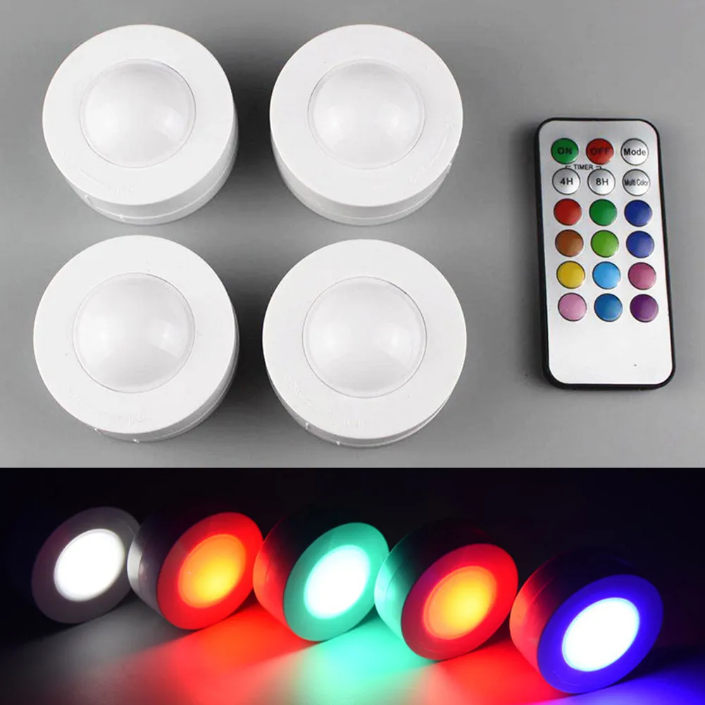 

4PCS Under Cabinet Lights RGB With Remote LED Lights 12 Colors Touch Dimmable Under Cabinet Lights With Remote