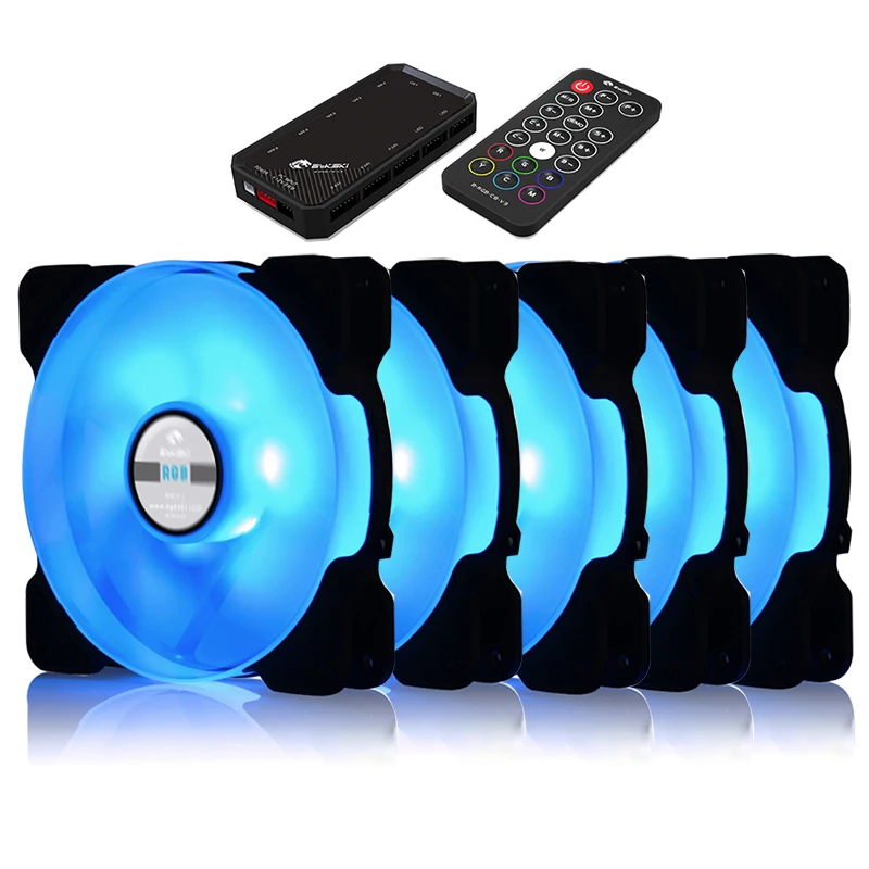 Охлаждающий вентилятор Bykski с RGB подсветкой 120 мм бесшумный для корпуса ПК