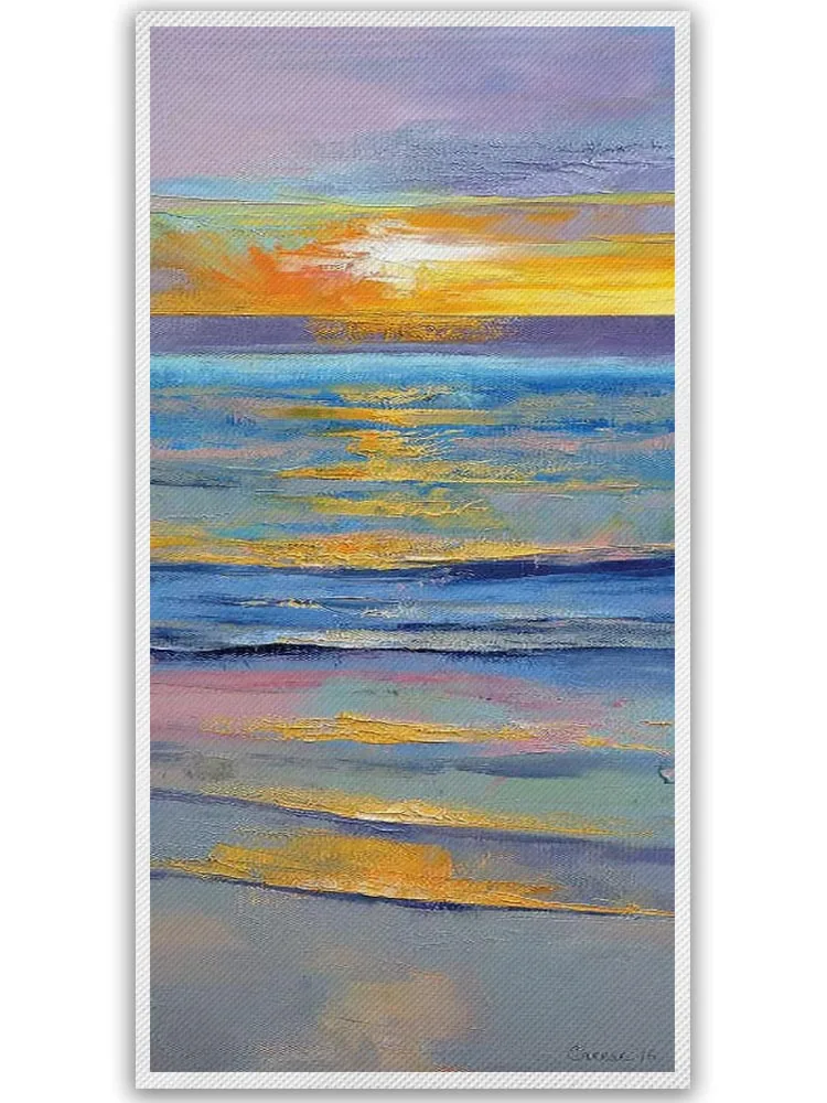 

Prints Oil Painting Seaside Sunset Poster Decorative Picture Modern Wall Art Canvas Paintings Home Decor No Frame