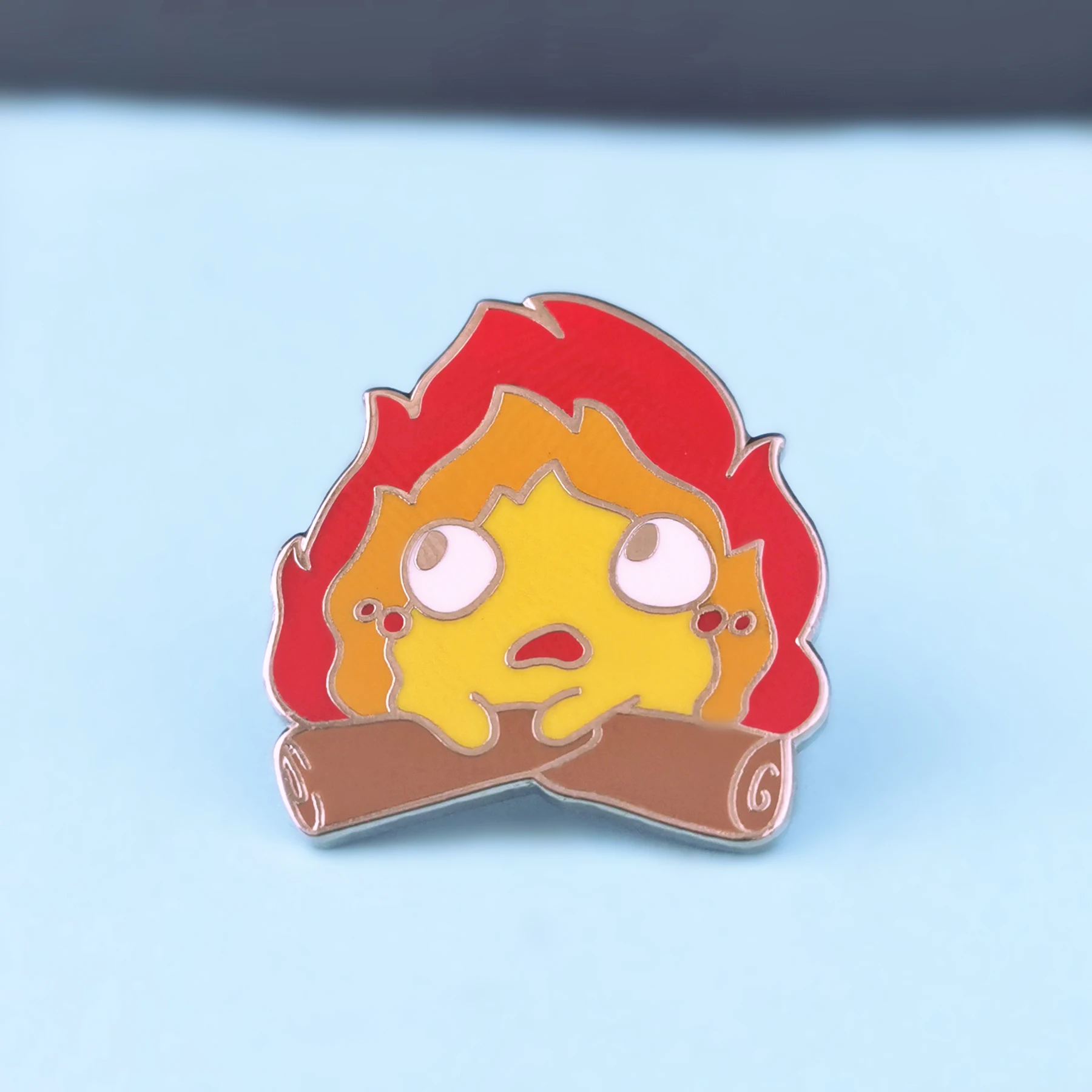 

Kawaii Calcifer Burning Flame Hard Enamel Pin Cute Howl's Moving Castle Cartoon Badge Brooch Ghibli Anime Fans Lapel Jewelry