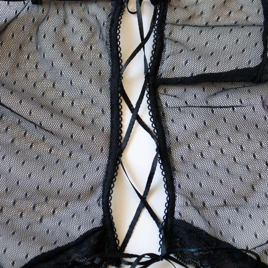 New Fashion Ladies Bodysuits Women Body Sexy Femme Connected Spot Mesh Underwear Bodysuit V-Neck Teddy Bandage Lingerie Solid |