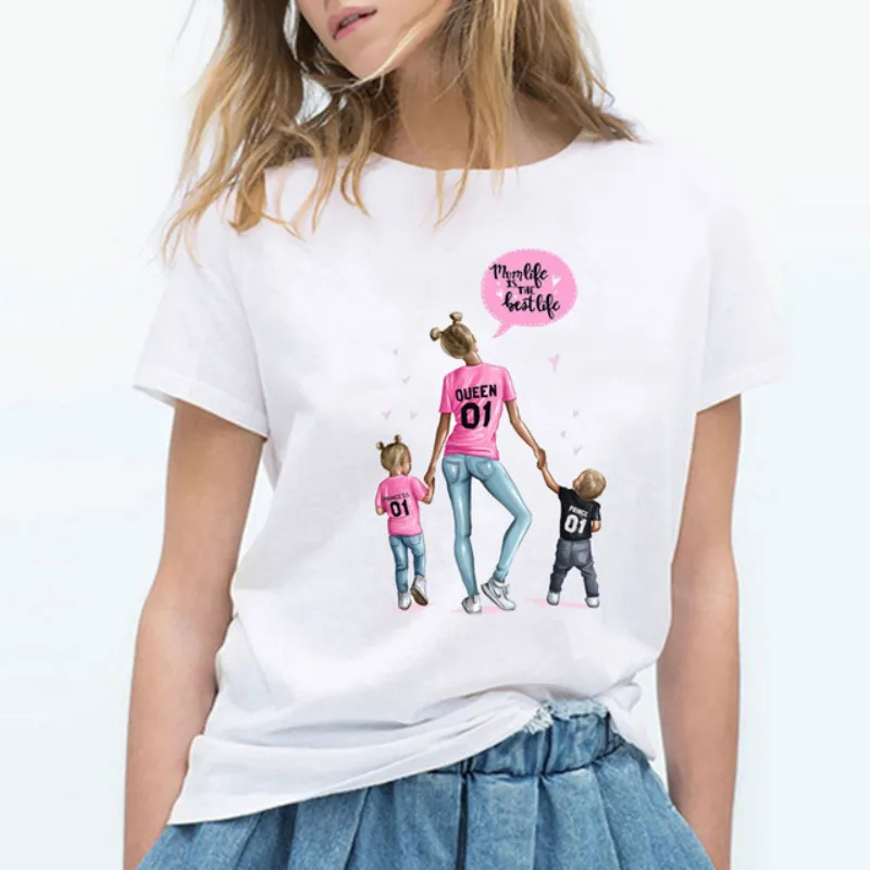 Женская футболка с надписью happy time для мамы и детей подарок Повседневная