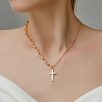 delysia king new necklace asymmetric cross necklace european and american temperament simple pendant clavicle chain