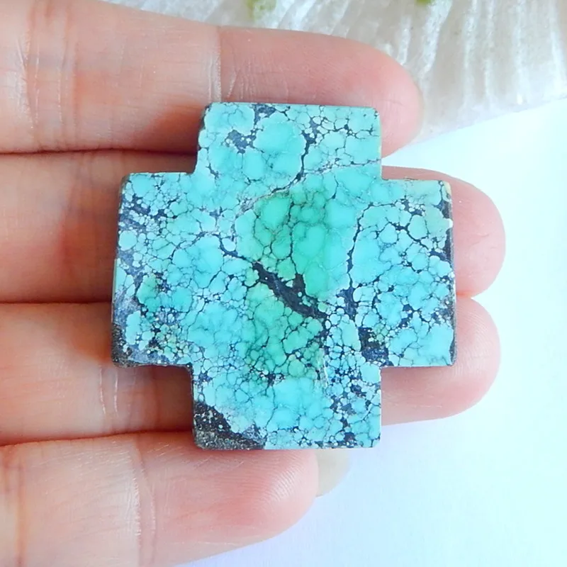 Натуральный драгоценный камень крест Бирюза Кулон Кабошоны бисер подарок на