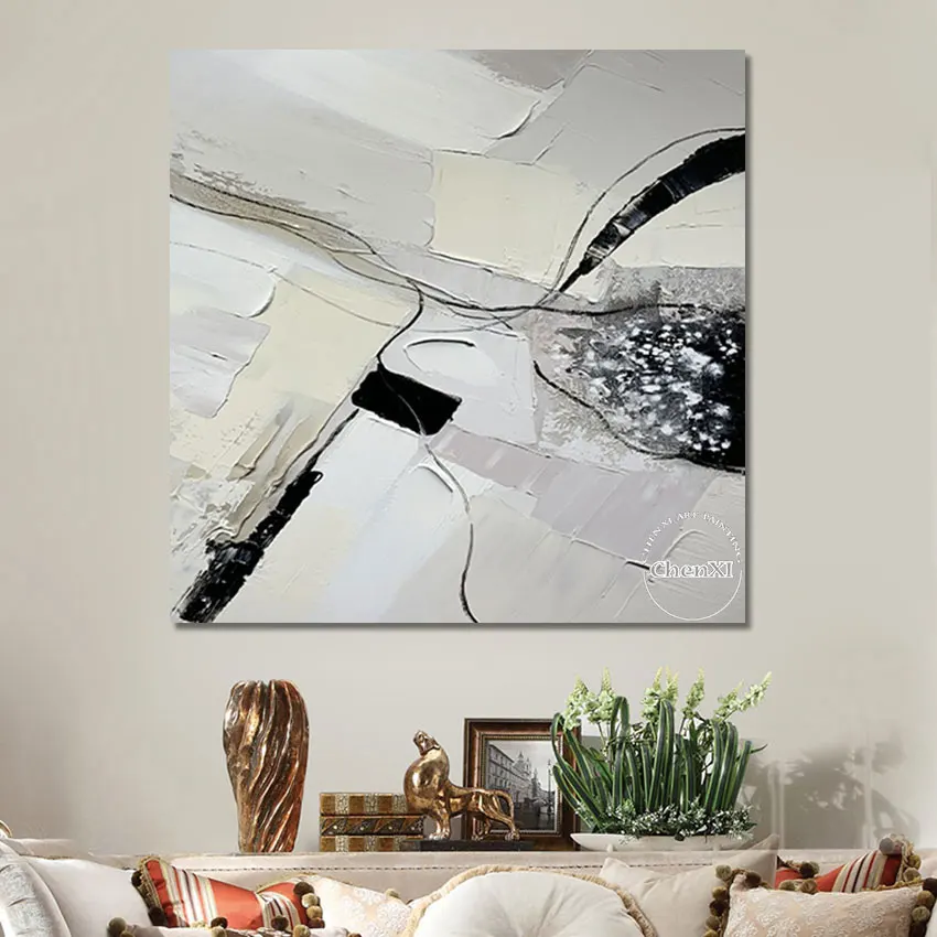 

The Interweaving Of Lines And Blocks Of Color High Quality Abstract Paintings On Canvas Large House Decoration Unframed Hot Sale