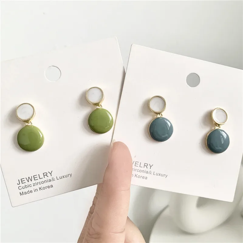 Пара сережек Ruanme модные темпераментные Висячие глазурованные серьги гвоздики