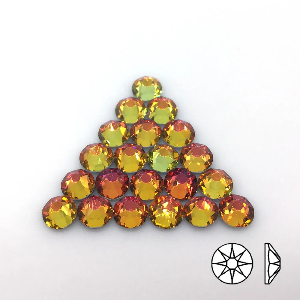 Красные цветные стразы с горячей фиксацией стеклянные 8 больших маленьких страз