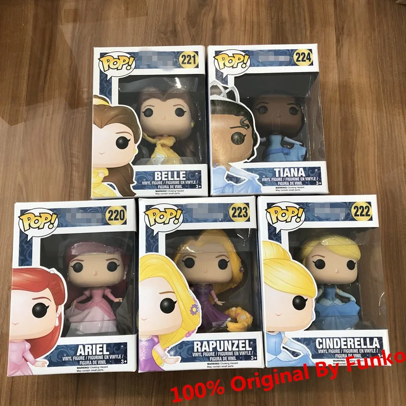 Funko pop официальная Красавица и Чудовище принцесса: Ариэль, Белль, Золушка, Рапунцель, Тиана Виниловая фигурка Коллекционная модель игрушки