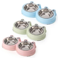 k3na dog bowls double stainless steel bowls water and food bowl set non slip safe plastic station for cats puppies