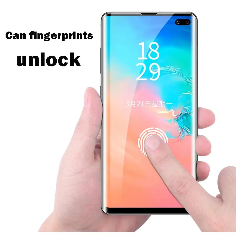 Закаленное стекло для samsung Galaxy S10 S9 S8 Plus S10e УФ жидкость полный клей Защита экрана