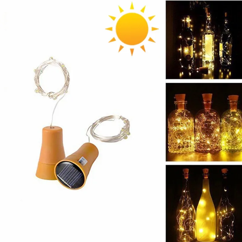 

Solar Led Lights String Bottle Stopper 2m 20leds Cork Wine Bottle Solar Lights Decoration for Halloween Christmas Holiday Party