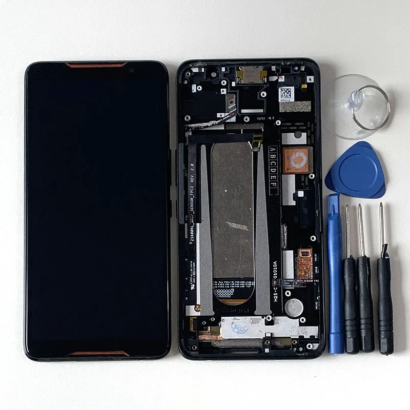 6 0original supor amoled msen for asus rog phone zs600kl lcd display screentouch panel digitizer for asus zs600kl frame free global shipping