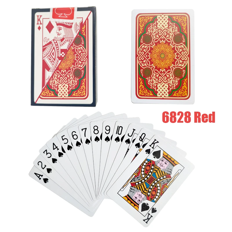 6828 RED Шаблон Baccarat пластиковые водонепроницаемые игральные карты игры техасский холдем покер карты; настольные игры 58*88 мм карты - Цвет: 6828 RED
