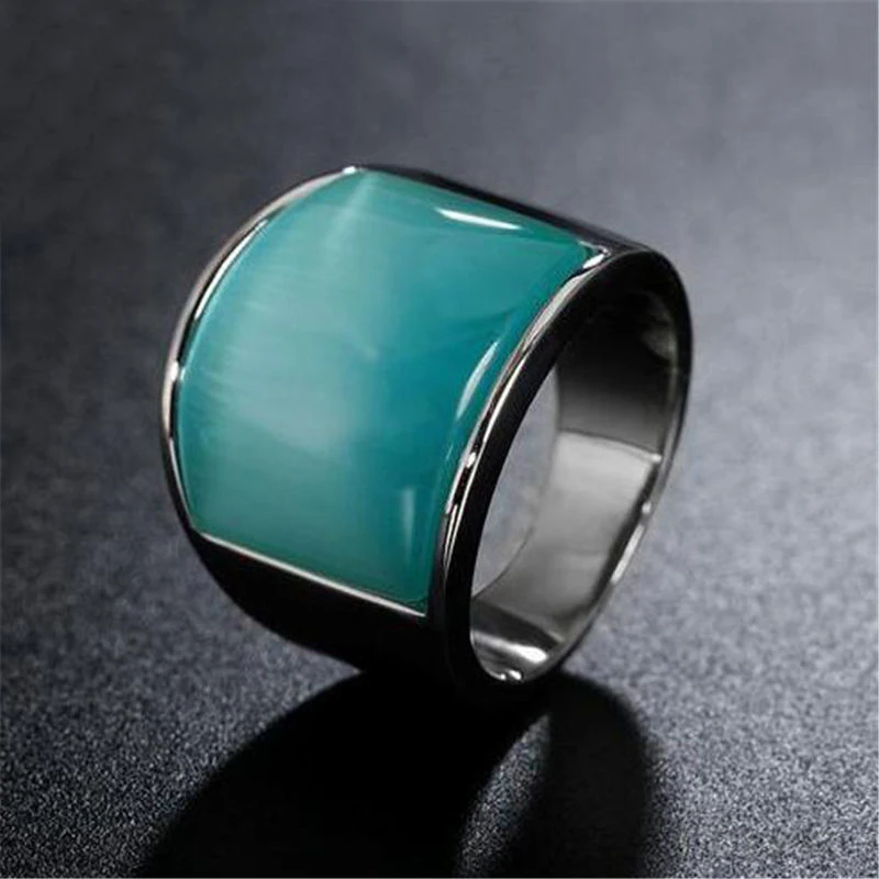 

Новинка властное простое кольцо с опалом индивидуальный тренд для мужчин и женщин кольцо с драгоценным камнем аксессуары