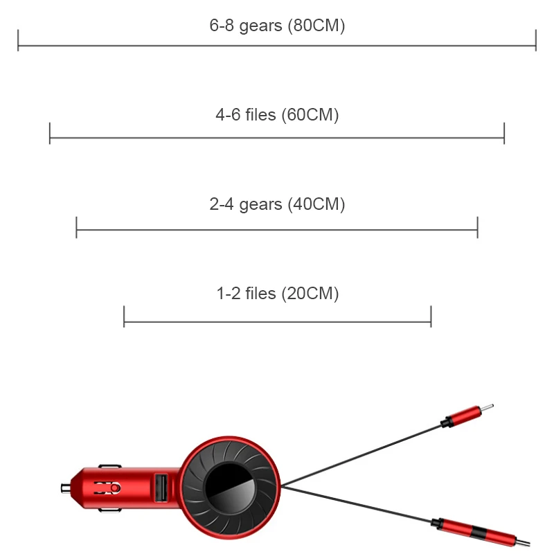 Retractable 4.2A Car Charger USB Type-C Cable Fast Charging For Apple Android Mobile Phone Quick Charge Huawei Xiaomi | Мобильные
