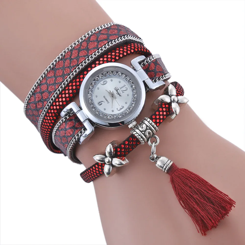 

Women's High-End Luxury Leather Tassel Bracelet Watch Women's Fashion Coiling Fashion Watch luxury watch