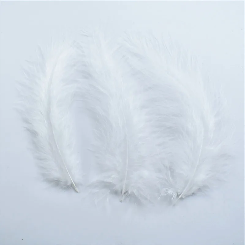 White 100 шт./лот Перья Марабу индейки для рукоделия 10-15 см 4-6 дюймов Свадебные украшения Шлейфы аксессуары для одежды перья фазана - Цвет: White