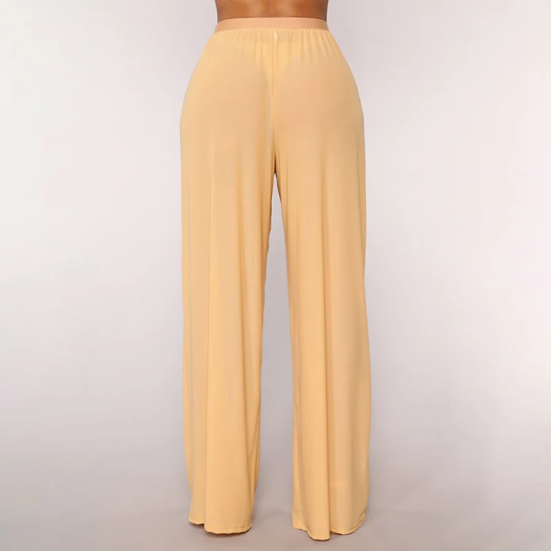 Женские прозрачные широкие брюки Бохо с высокой талией пляжные Длинные