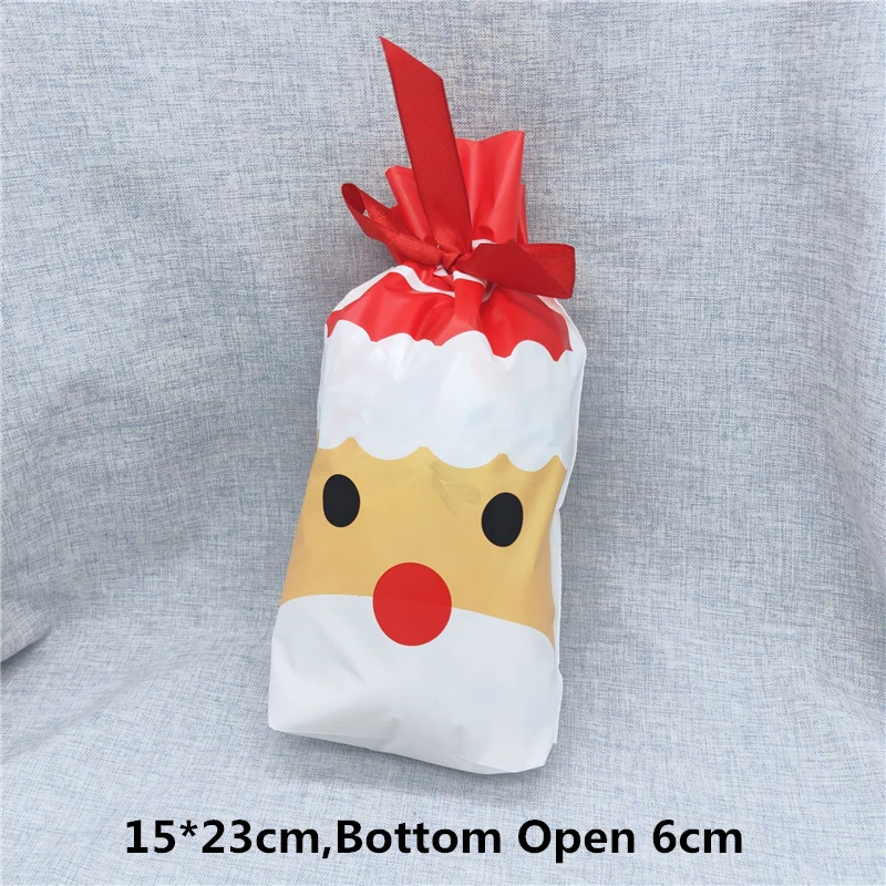Santa 15x23cm 5/10 шт. Веселый Рождественский подарок сумки с рождественскими конфетами, шоколадное печенье сумки Санта Клаус елка Упакованные мешоки с год - Цвет: Santa 15x23cm