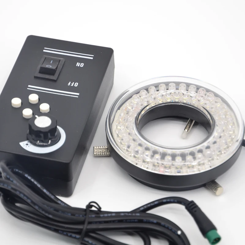 

FYSCOPE Яркость 64 шт. Лампы Микроскоп 45 мм Внутренний размер Светодиодный кольцевой светильник Осветитель лампы с адаптером 4-зонное управление