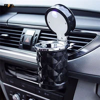 car ashtray led light portable universal cigarette cylinder holder car ashtray interior decoration creative car accessories