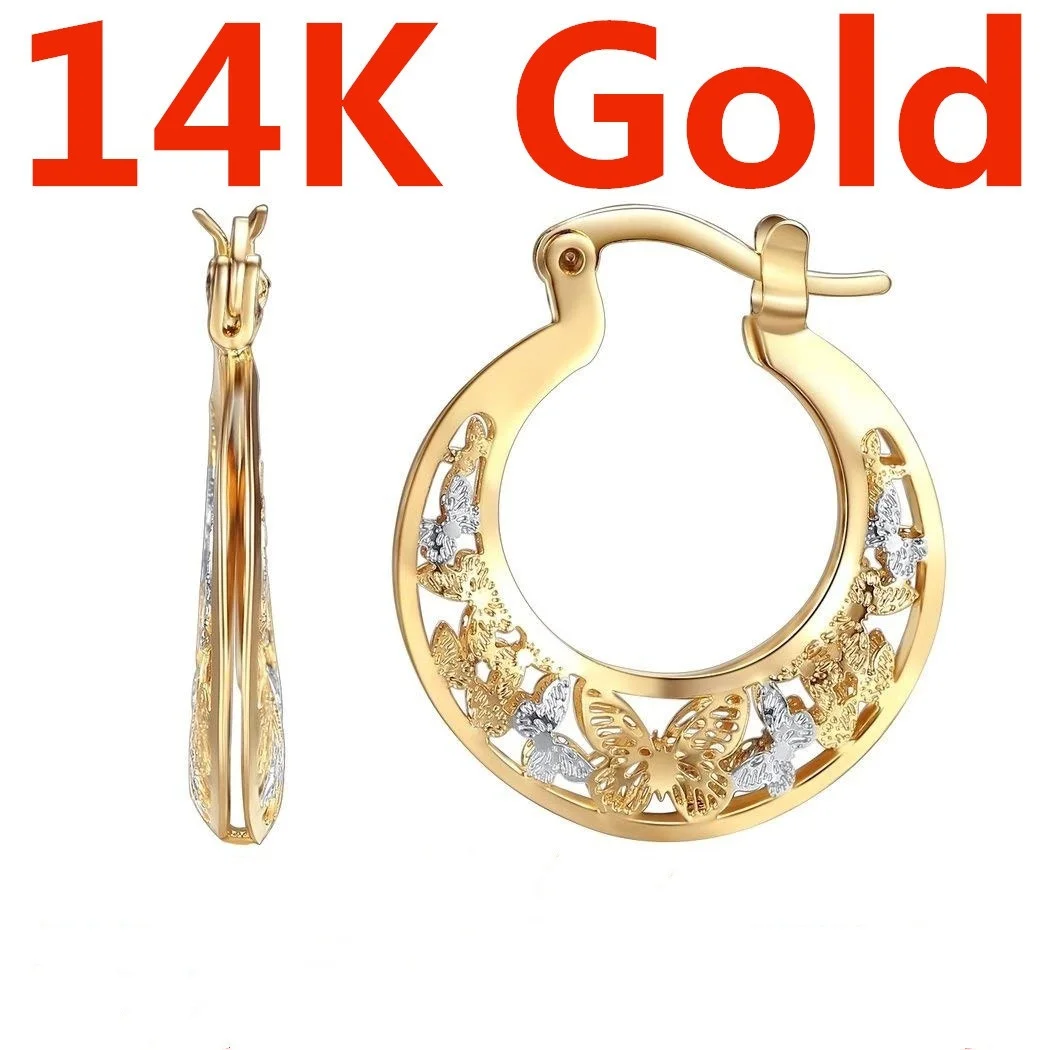 

Gold White Gold Hoop Earrings For Women Jewelry Length: Approx 22/25/30/35mm