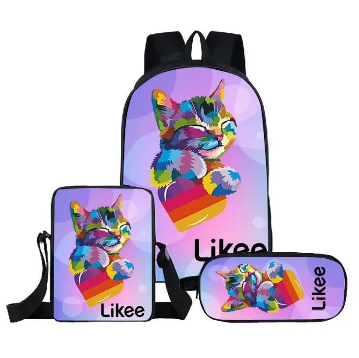 Комплект из 3 предметов детский школьный портфель Likee для подростков девочек и