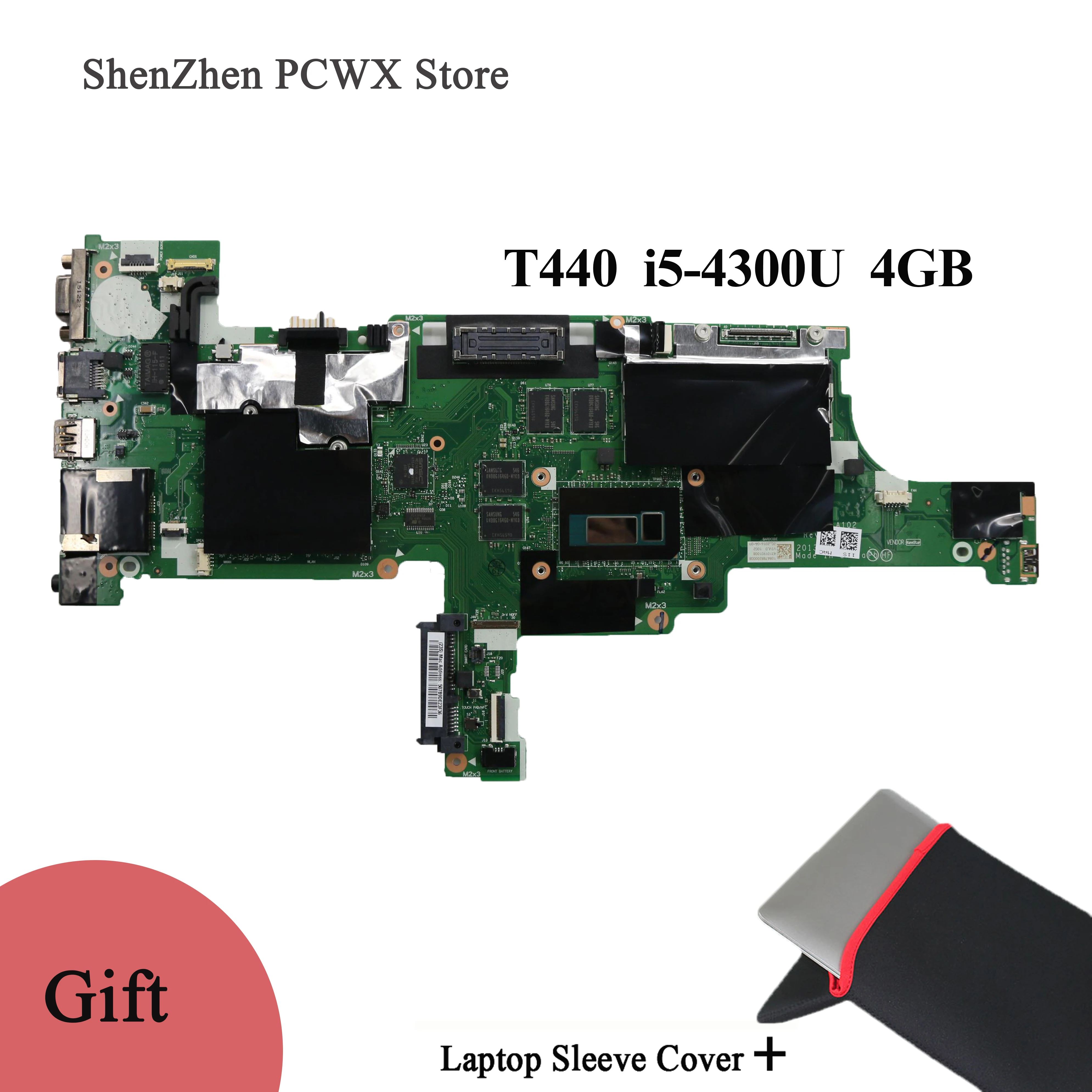 Материнская плата для ноутбука Lenovo thinkpad T440 с процессором и оперативной памятью I5