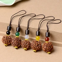 universal short style finger ring mobile phone case cover straps with bodhi agate bead phone lanyards