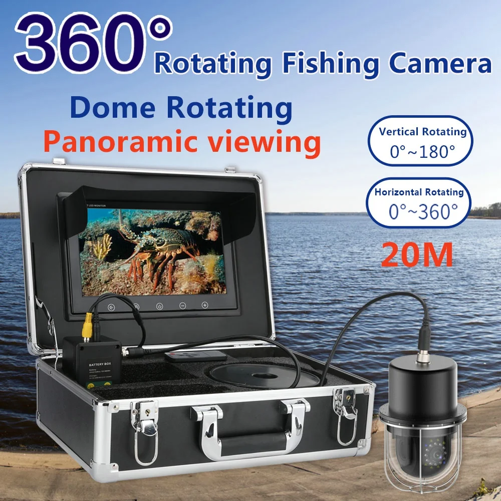 Online Cámara De Pesca Submarina, Buscador De Peces, 10 Pulgadas, 800TVL, Impermeable, Vídeo Giratorio 360, Cámara Subacuática, 20 Piezas LED, Pesca En Hielo/Mar