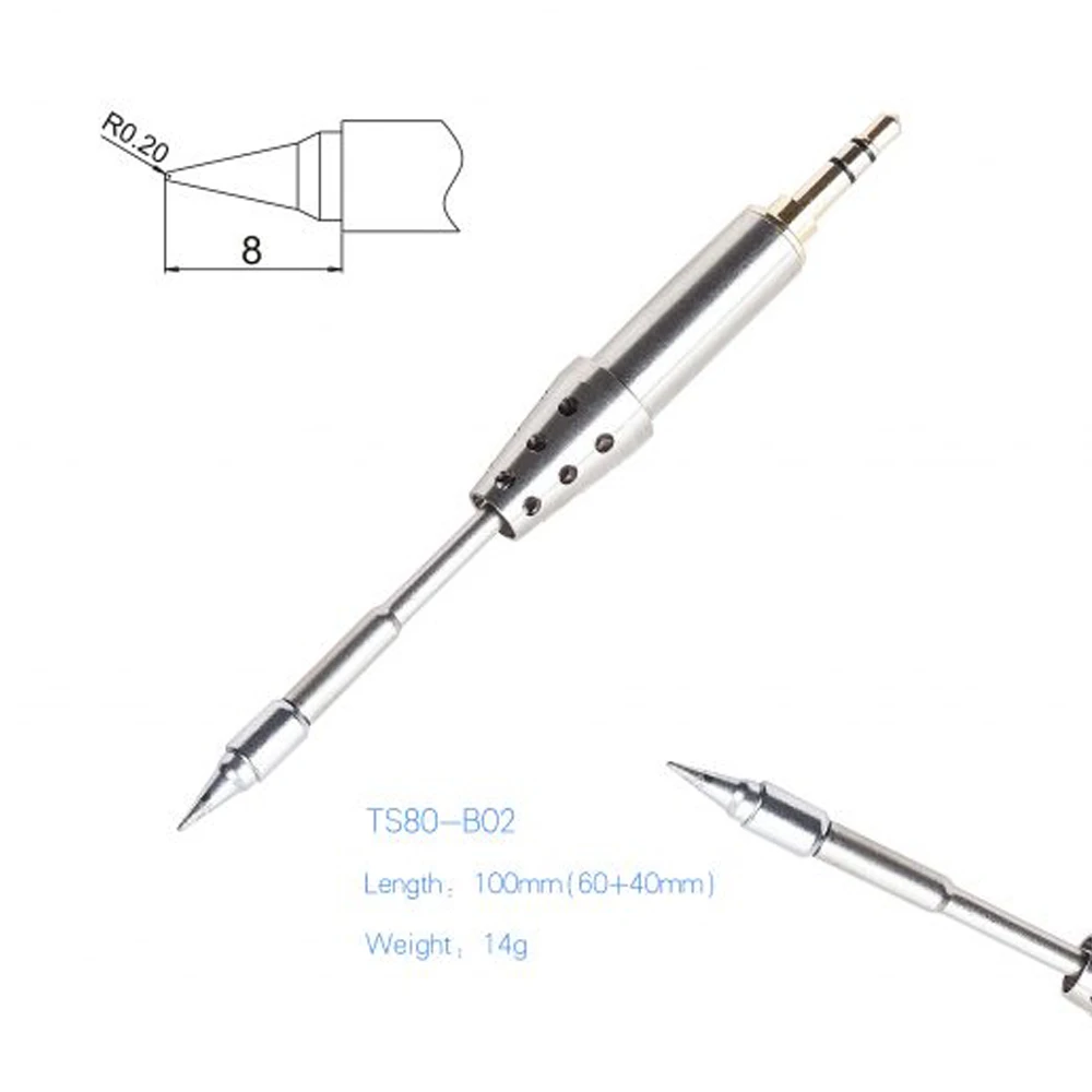 Оригинальное паяльное жало TS B02 BC02 D25 K4 J02 TS80 TS80P Сменная головка для паяльника