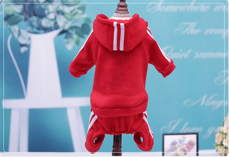 Осенне зимняя теплая одежда для собак со скидкой хлопковая толстовка с четырьмя