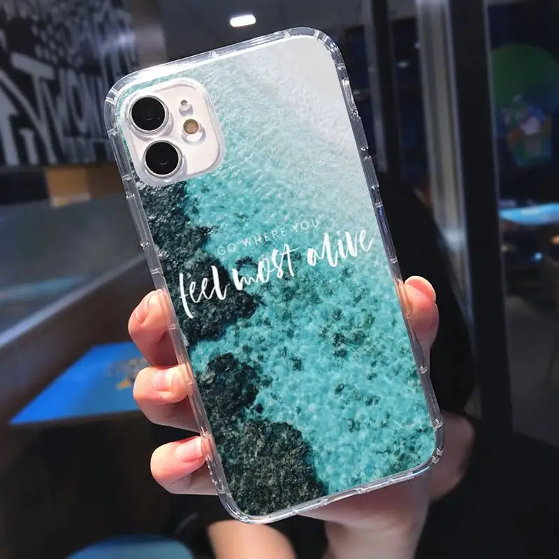 

Travel mountain sea beach quotes Phone Case Transparent soft For iphone 5 5s 5c se 6 6s 7 8 11 12 plus mini x xs xr pro max