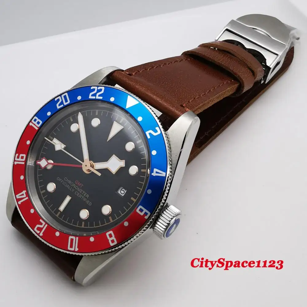 Механические наручные часы corgдругие 41 мм стерильный циферблат сапфир GMT