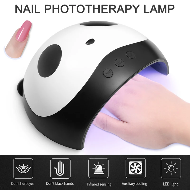 

24/36w LED Nail Dryer Panda Light Uv Gel Polish Curing Lamp Smart Sensor Nails Art Manicure Machine Usb Rechargeable