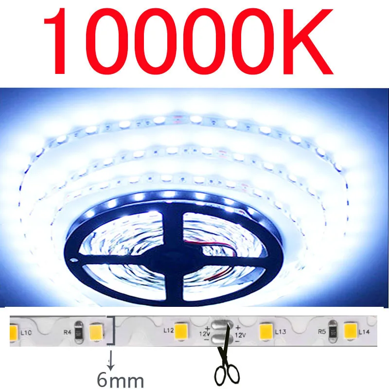Водонепроницаемая S 2835 smd rgb Светодиодная лента 12 в 10 м 5 м 3 м 2 м теплая белая лента adpter Адресуемая Светодиодная лента световой замены 5050 5630 120
