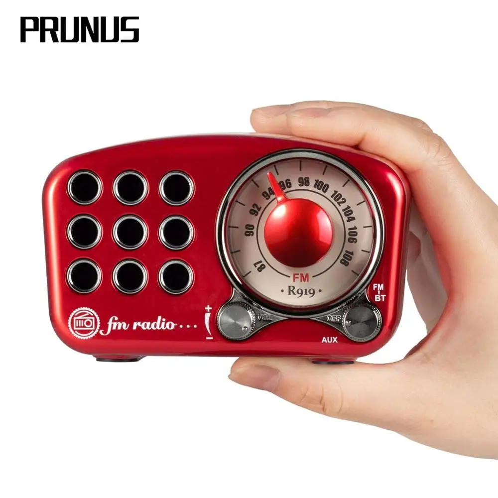 Портативный fm радиоприемник PRUNUS AUX/TF карта mp3 плеер bluetooth функция USB мини