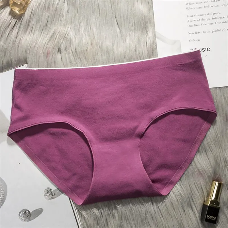 M-xxl женские сексуальные трусики модные удобные бесшовные трусы женские и женские пикантное хлопковое нижнее белье Большие размеры - Цвет: Бургундия