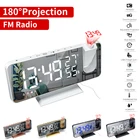 СВЕТОДИОДНЫЙ цифровой смарт-будильник, настольные часы с FM-радио, USB-пробуждением и проектором времени на 180 , прикроватный будильник с 2 будильниками