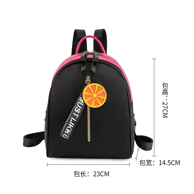 black Zoger backpack girls waterproof nylon pouch new mini wild canvas bag fashion Oxford cloth small backpack ins super fire - Цвет: black